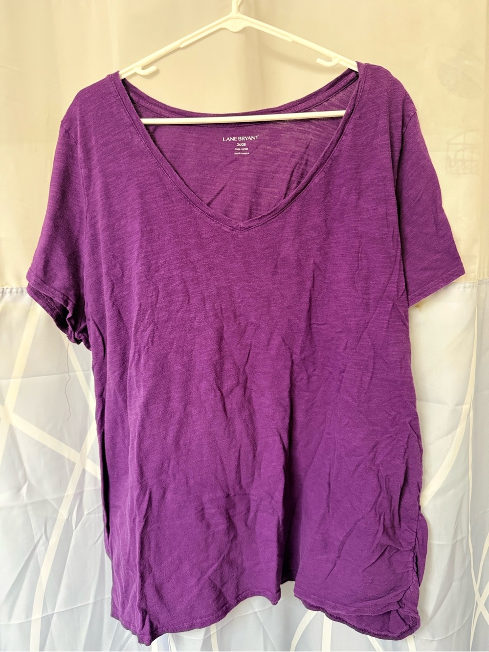 Lane Bryant Purple V-Neck Women's Top 3X